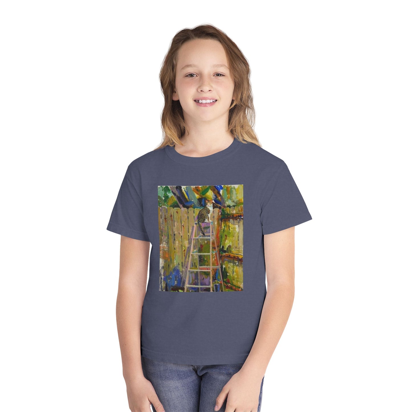 Youth Tee - Colorful Garden Ladder Art Print