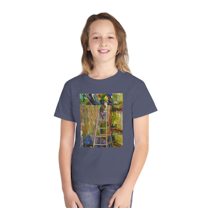 Youth Tee - Colorful Garden Ladder Art Print