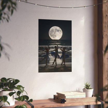 Moonlit Ballerinas Poster — Fine Art Dance Photography Print