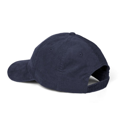 Embroidered Menorah Corduroy Cap — Vintage Jewish Holiday Hat