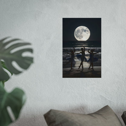 Moonlit Ballerinas Poster — Fine Art Dance Photography Print