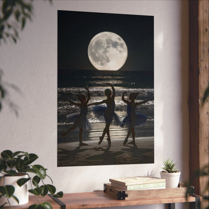 Moonlit Ballerinas Poster — Fine Art Dance Photography Print