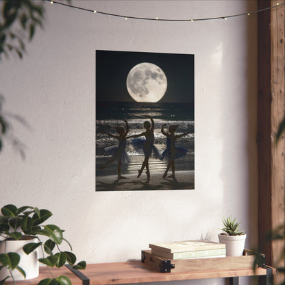 Moonlit Ballerinas Poster — Fine Art Dance Photography Print