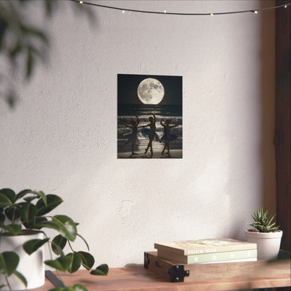 Moonlit Ballerinas Poster — Fine Art Dance Photography Print