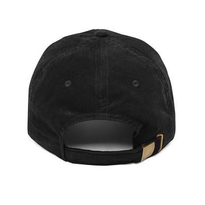 Embroidered Menorah Corduroy Cap — Vintage Jewish Holiday Hat