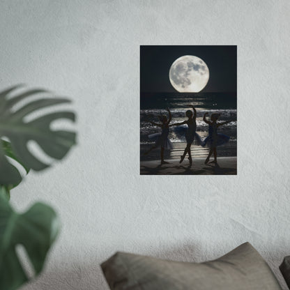 Moonlit Ballerinas Poster — Fine Art Dance Photography Print