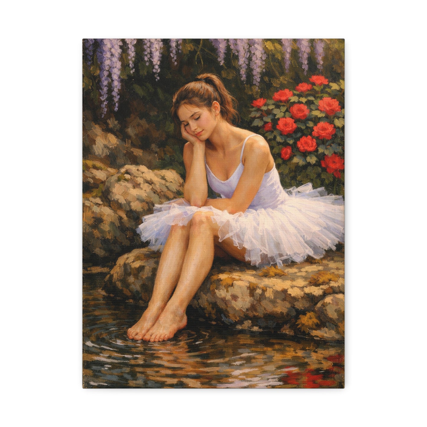 Ballerina by the Pond Stretched Canvas
