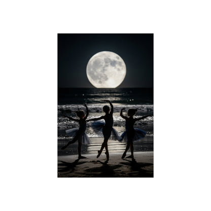 Moonlit Ballerinas Poster — Fine Art Dance Photography Print