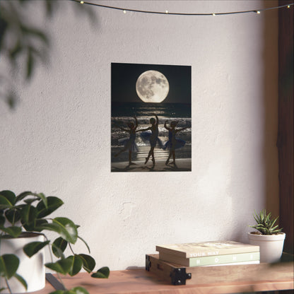 Moonlit Ballerinas Poster — Fine Art Dance Photography Print