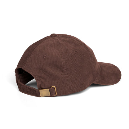 Embroidered Menorah Corduroy Cap — Vintage Jewish Holiday Hat