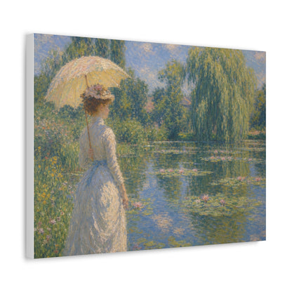 Impressionist Lady with Parasol Stretched Canvas Art