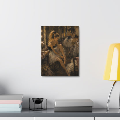 Ballet Dancer Stretched Canvas – Vintage Impressionist Ballerina Wall Art