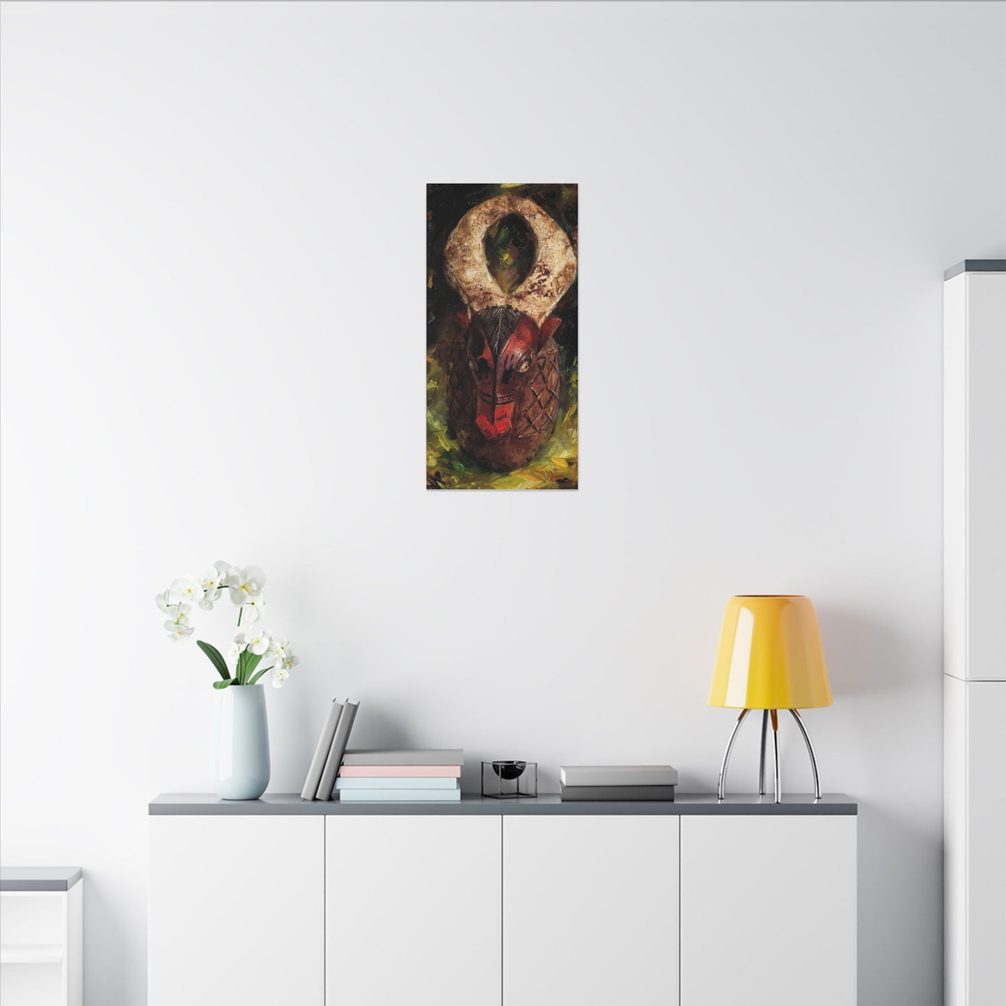 African Tribal Mask Matte Canvas Wall Art — Stretched Decorative Painting