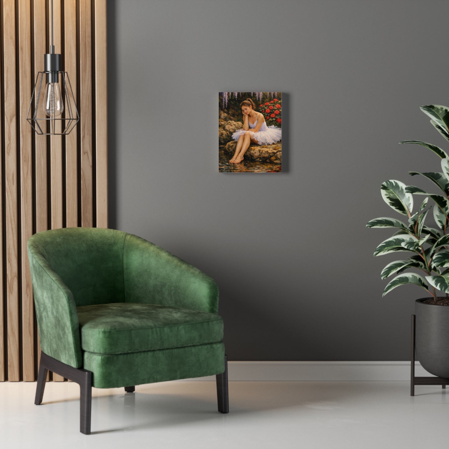 Ballerina by the Pond Stretched Canvas