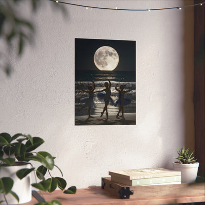 Moonlit Ballerinas Poster — Fine Art Dance Photography Print
