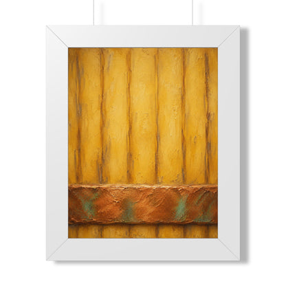 Framed Poster — Rustic Yellow Wood Texture Wall Art