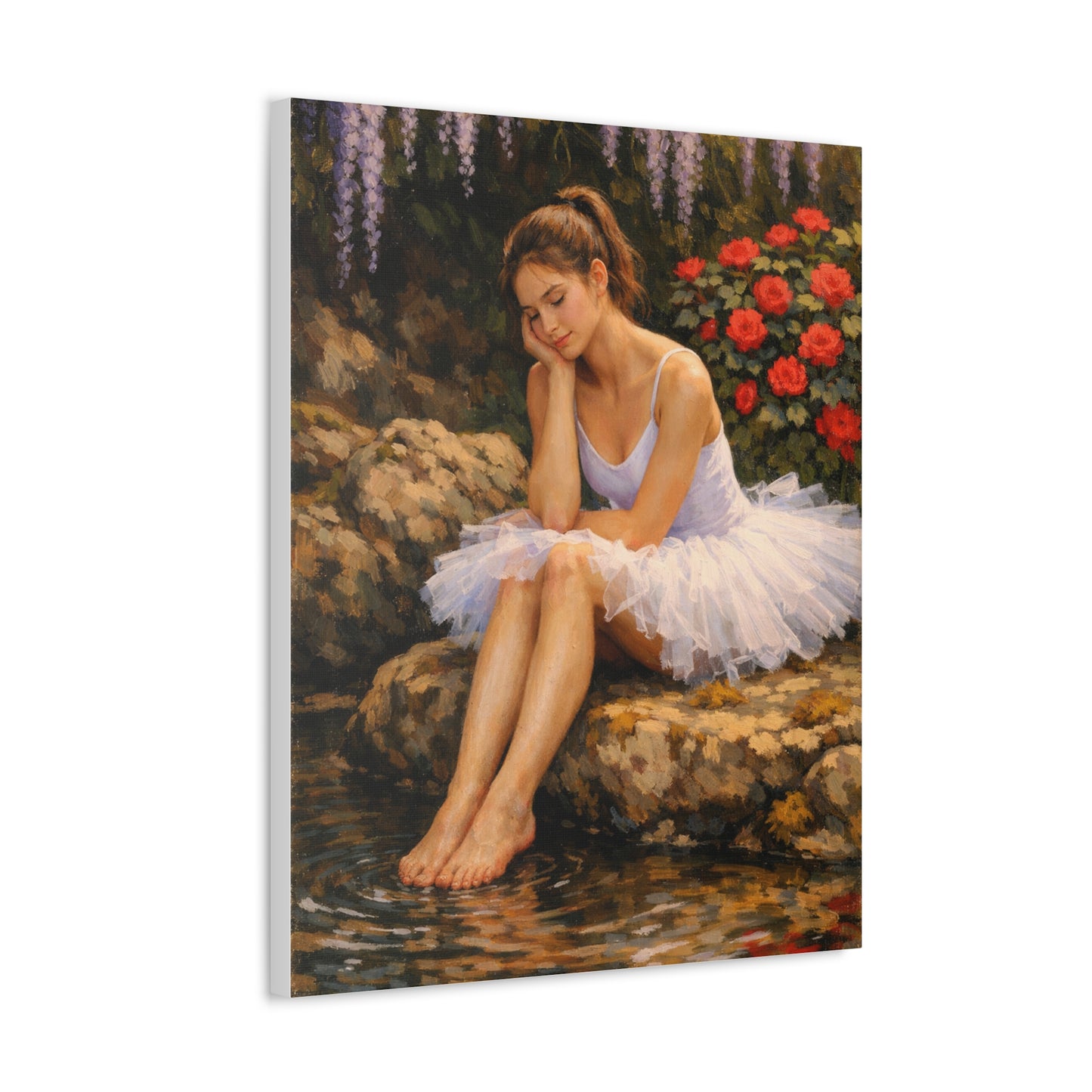 Ballerina by the Pond Stretched Canvas