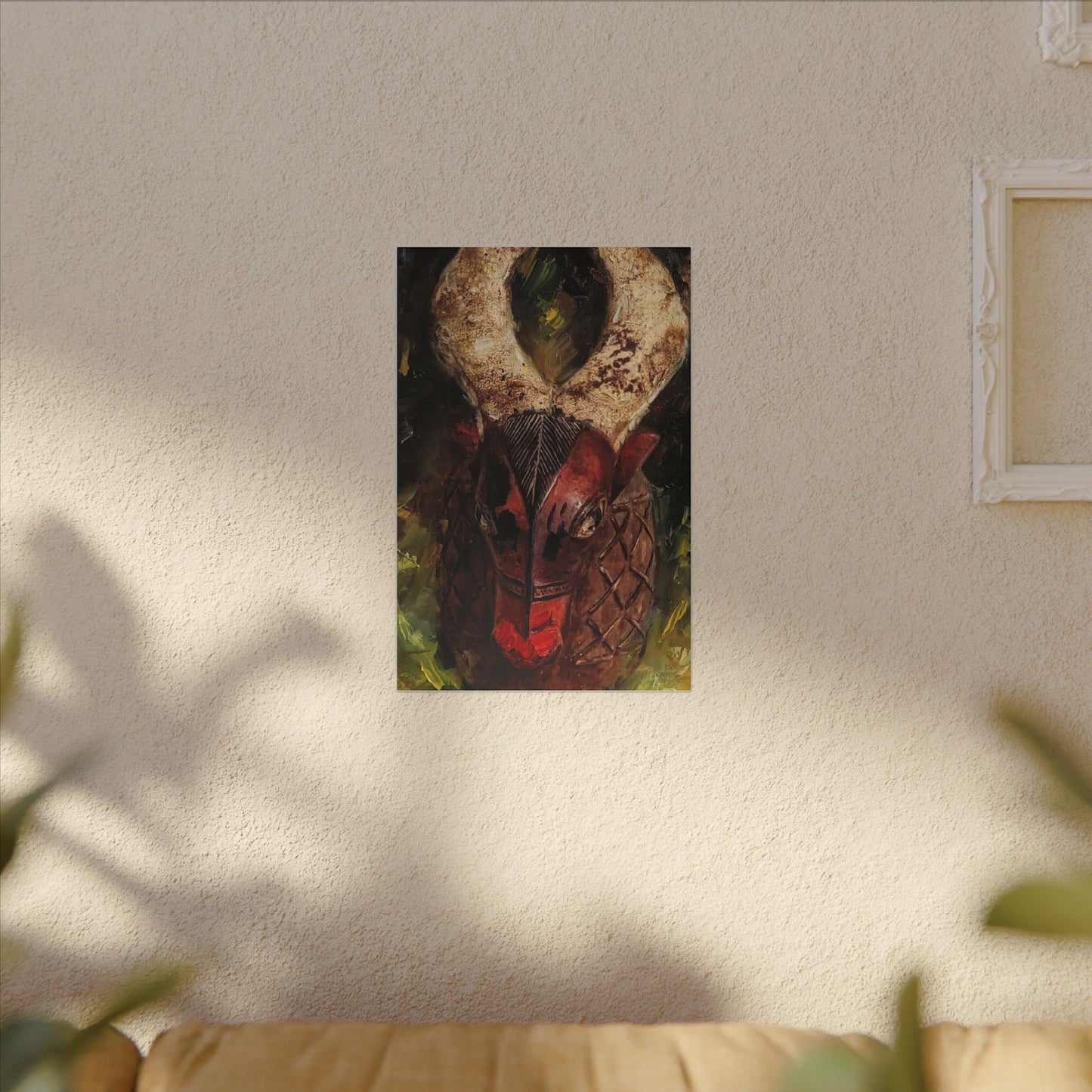 African Tribal Mask Matte Canvas Wall Art — Stretched Decorative Painting