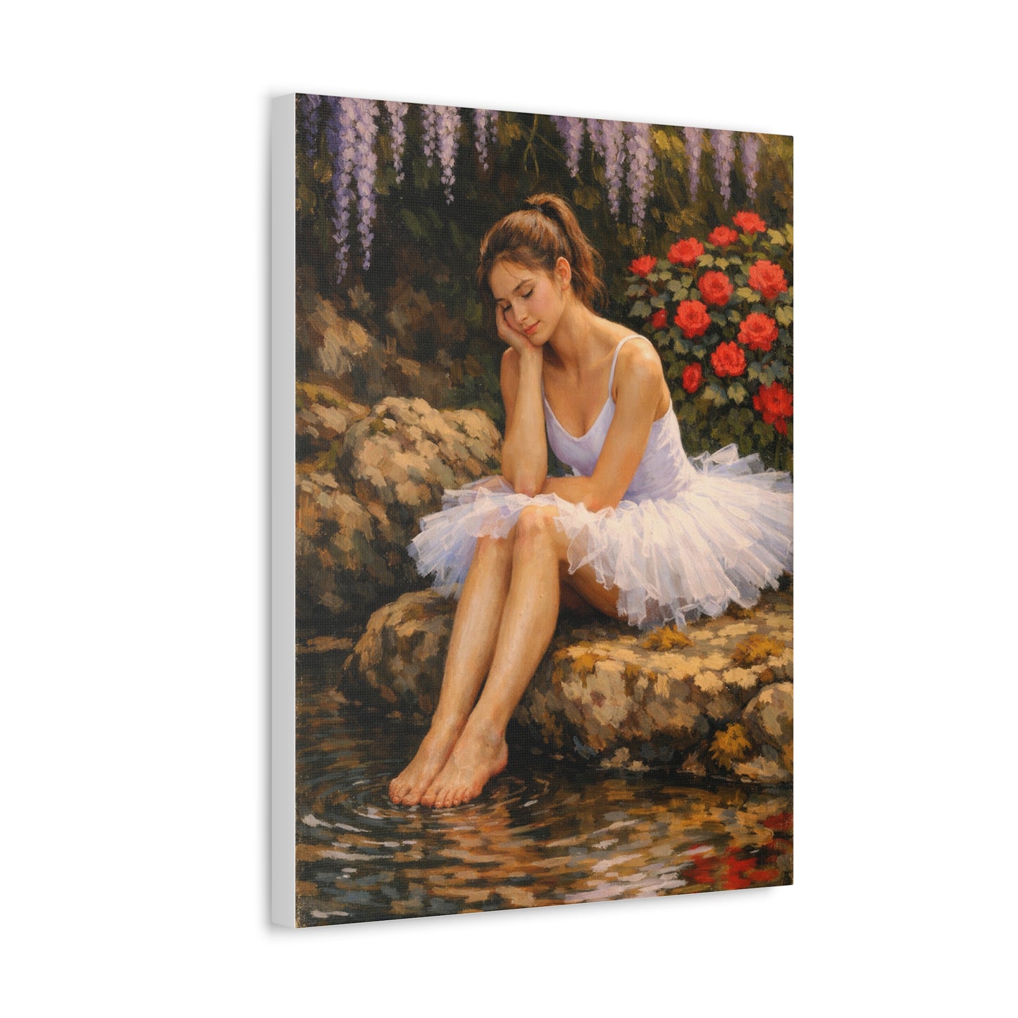 Ballerina by the Pond Stretched Canvas