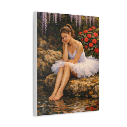 Ballerina by the Pond Stretched Canvas