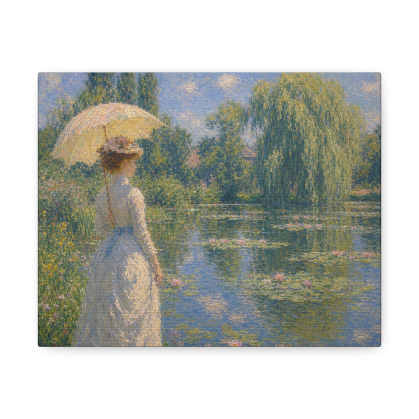 Impressionist Lady with Parasol Stretched Canvas Art