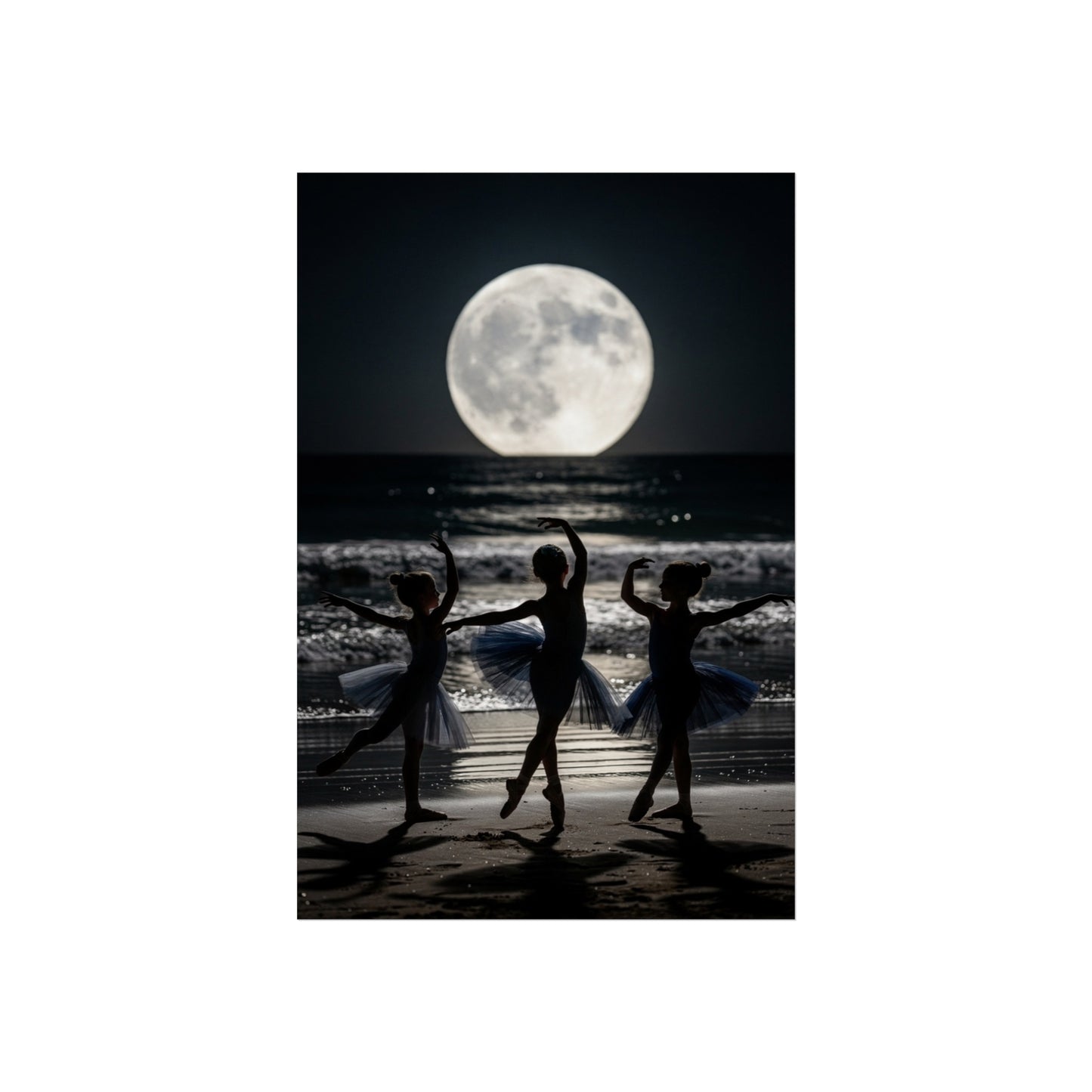 Moonlit Ballerinas Poster — Fine Art Dance Photography Print