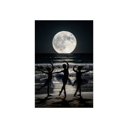 Moonlit Ballerinas Poster — Fine Art Dance Photography Print
