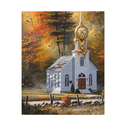 Autumn Chapel Wall Art — Stretched Canvas