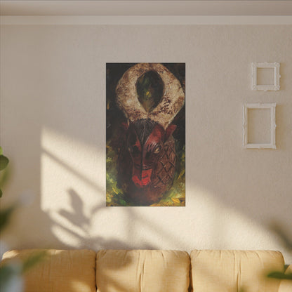 African Tribal Mask Matte Canvas Wall Art — Stretched Decorative Painting