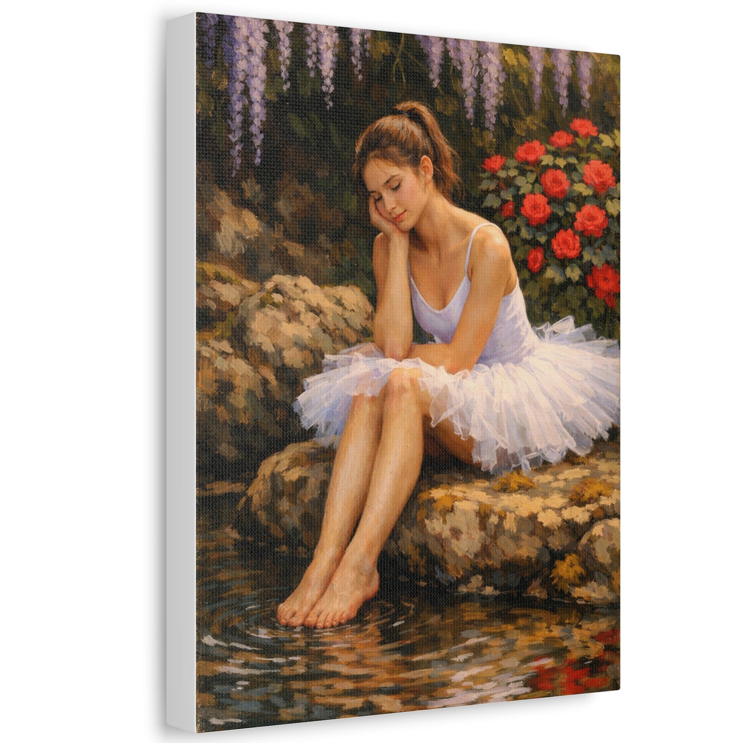 Ballerina by the Pond Stretched Canvas