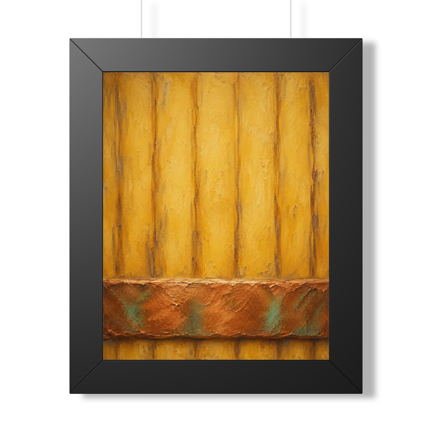 Framed Poster — Rustic Yellow Wood Texture Wall Art