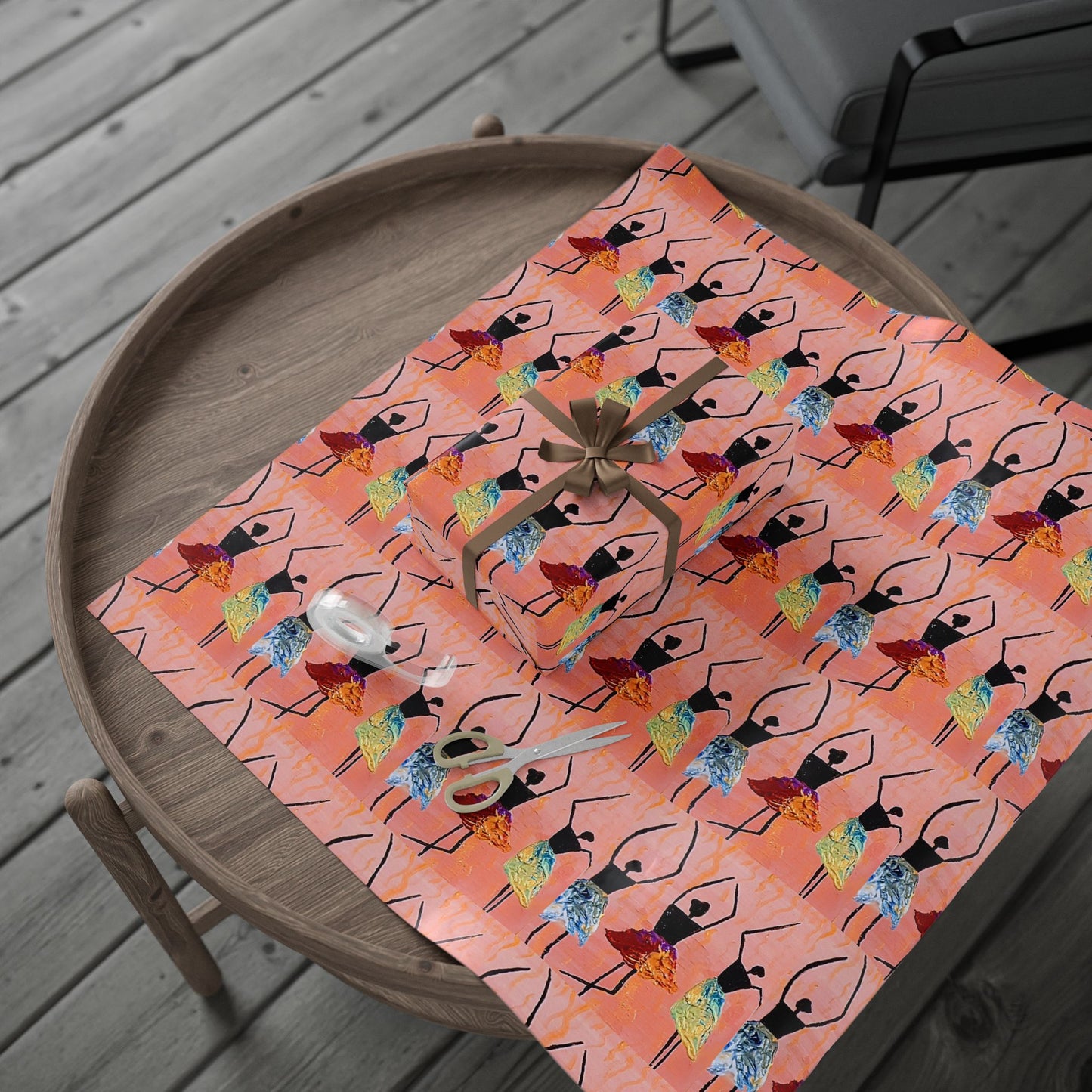Ballerina Pattern Wrapping Paper — Pink Dance Gift Wrap (Reusable Gift Wrap)