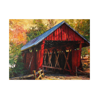 Covered Bridge Landscape Canvas