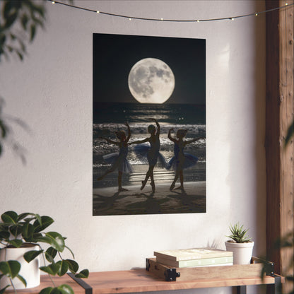 Moonlit Ballerinas Poster — Fine Art Dance Photography Print