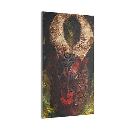 African Tribal Mask Matte Canvas Wall Art — Stretched Decorative Painting