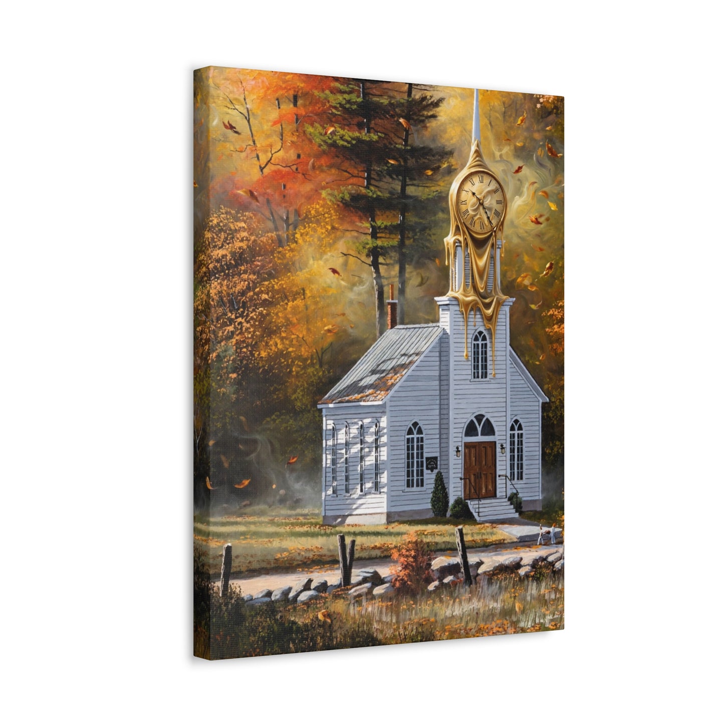 Autumn Chapel Wall Art — Stretched Canvas