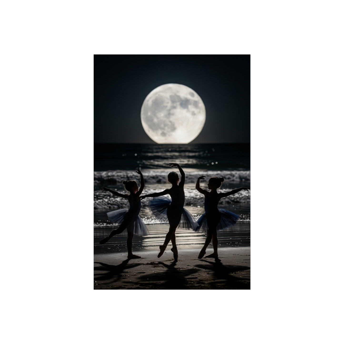 Moonlit Ballerinas Poster — Fine Art Dance Photography Print