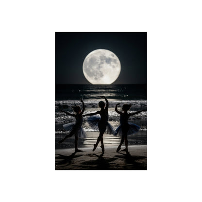 Moonlit Ballerinas Poster — Fine Art Dance Photography Print