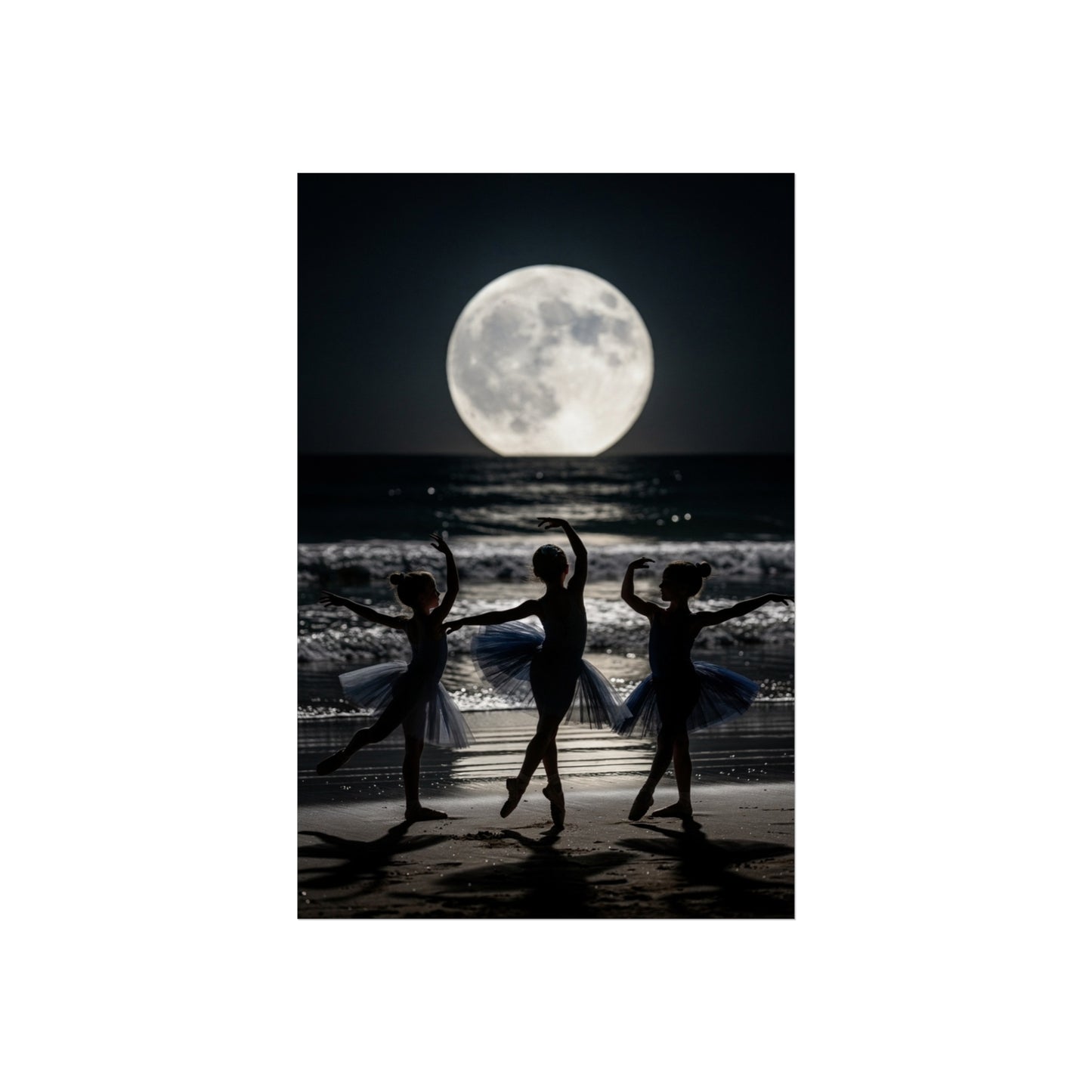 Moonlit Ballerinas Poster — Fine Art Dance Photography Print