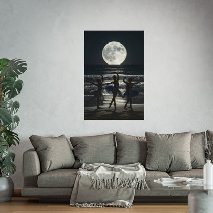 Moonlit Ballerinas Poster — Fine Art Dance Photography Print