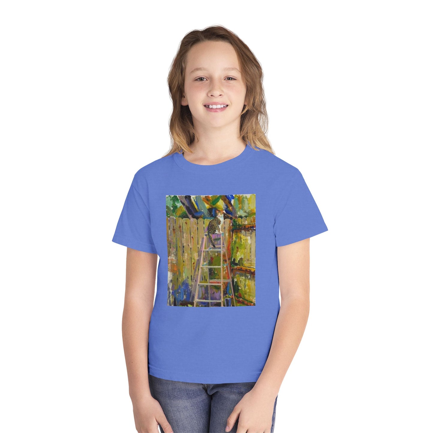 Youth Tee - Colorful Garden Ladder Art Print