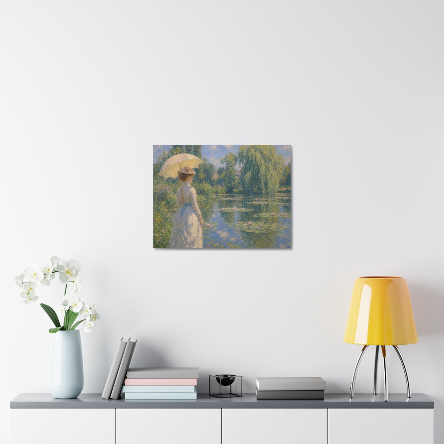 Impressionist Lady with Parasol Stretched Canvas Art