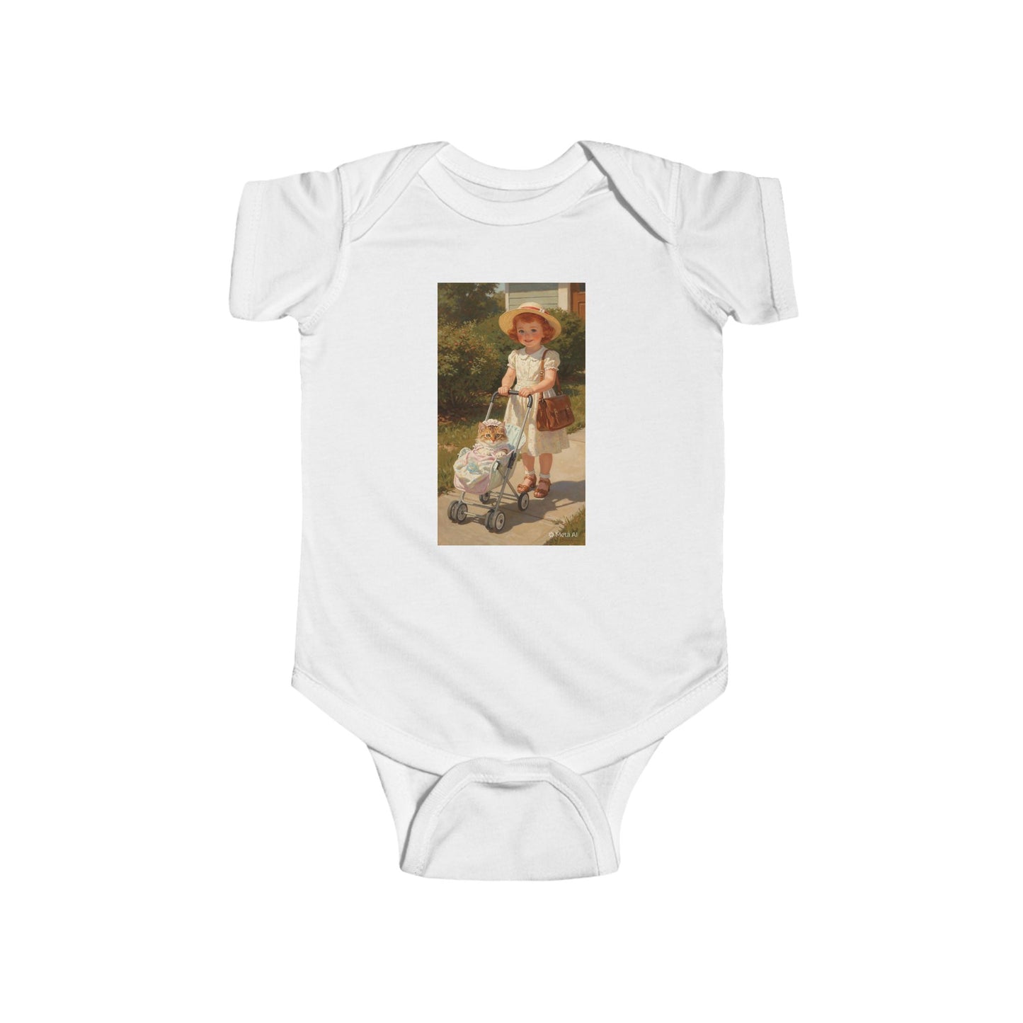 Vintage Nursery Bodysuit — Retro Victorian Children Print Infant Onesie