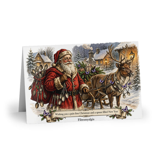 Vintage Santa Christmas Greeting Card — Rustic Holiday Blank Note Card (1 or 10-Pack)