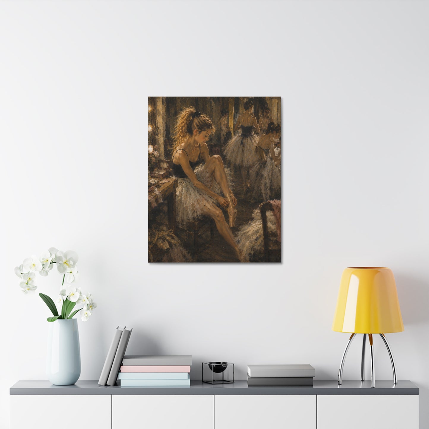 Ballet Dancer Stretched Canvas – Vintage Impressionist Ballerina Wall Art