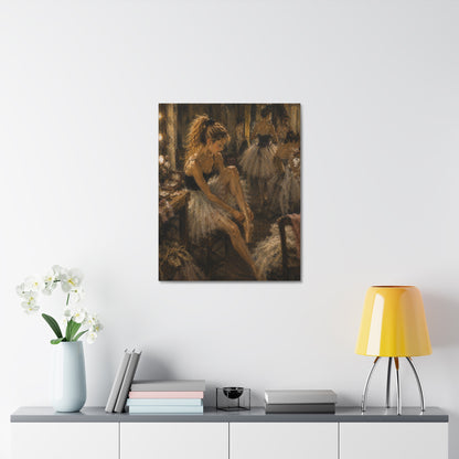 Ballet Dancer Stretched Canvas – Vintage Impressionist Ballerina Wall Art
