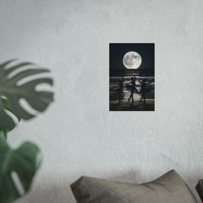 Moonlit Ballerinas Poster — Fine Art Dance Photography Print