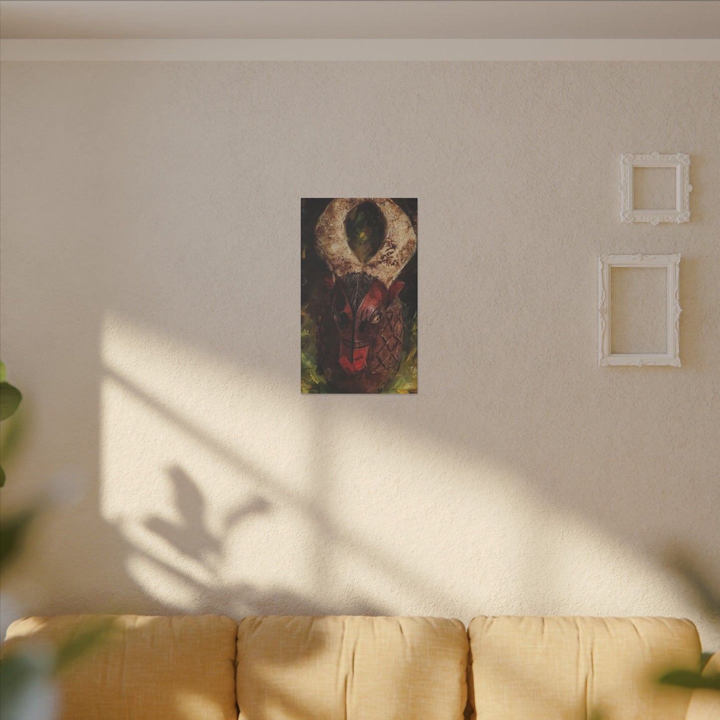African Tribal Mask Matte Canvas Wall Art — Stretched Decorative Painting