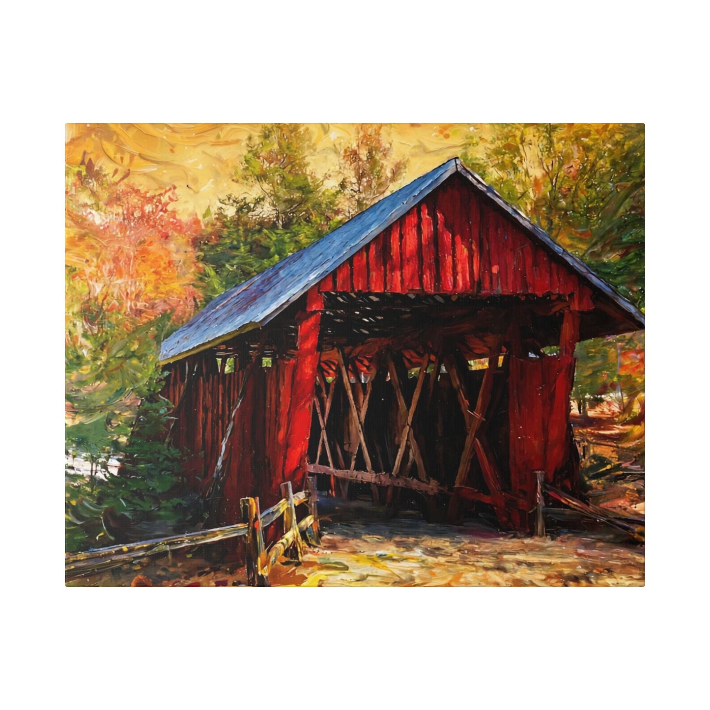 Covered Bridge Landscape Canvas