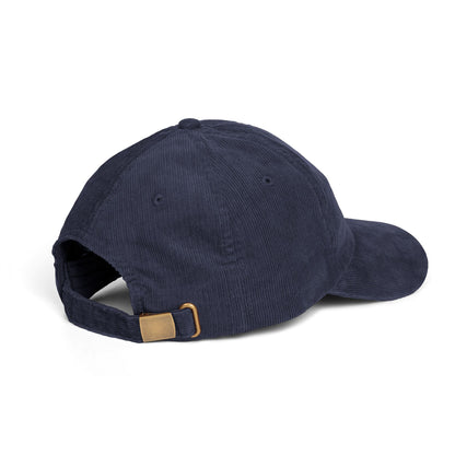 Embroidered Menorah Corduroy Cap — Vintage Jewish Holiday Hat